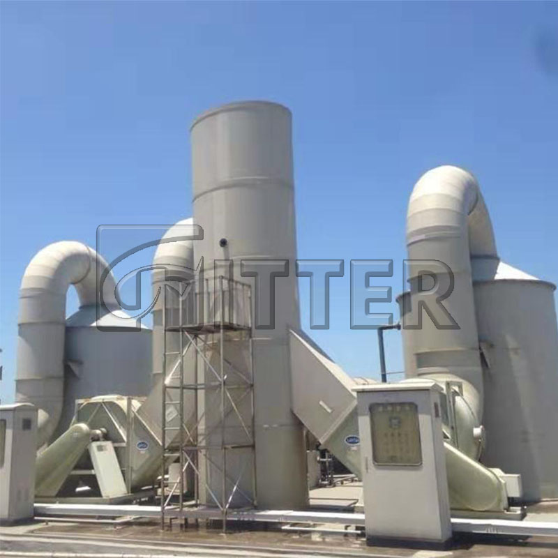 Acid-base neutralization washing tower